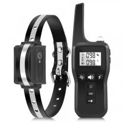 Collier électrique de dressage pour chien 1000m, rechargeable, étanche et lumineux - Anti-aboiement