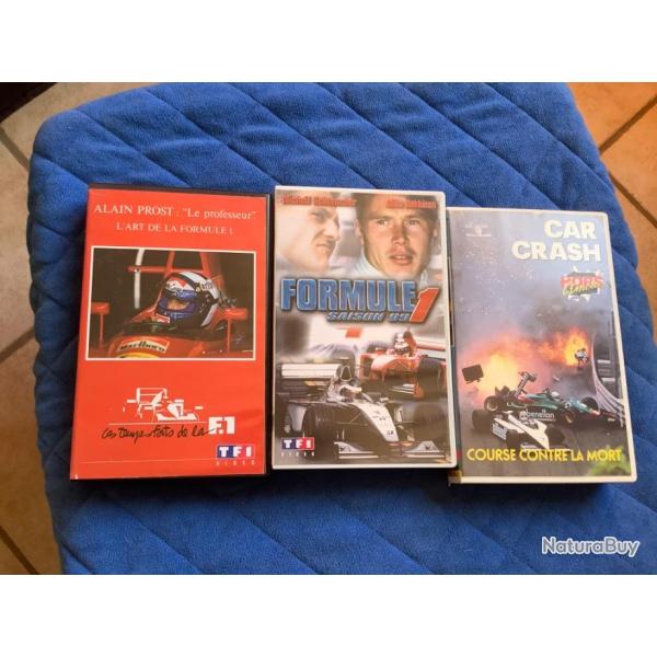 Lot de trois cassettes vhs formule 1