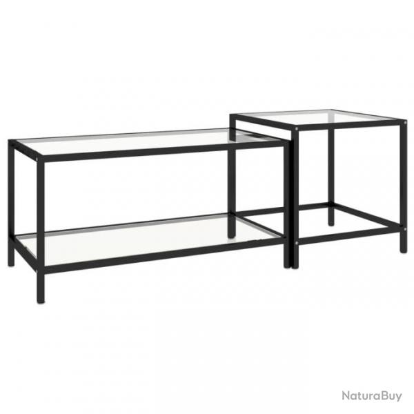 Tables  th 2 pcs Verre tremp Transparent