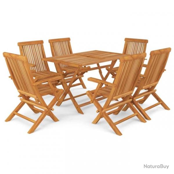 Salon de jardin 7 pcs Bois de teck massif