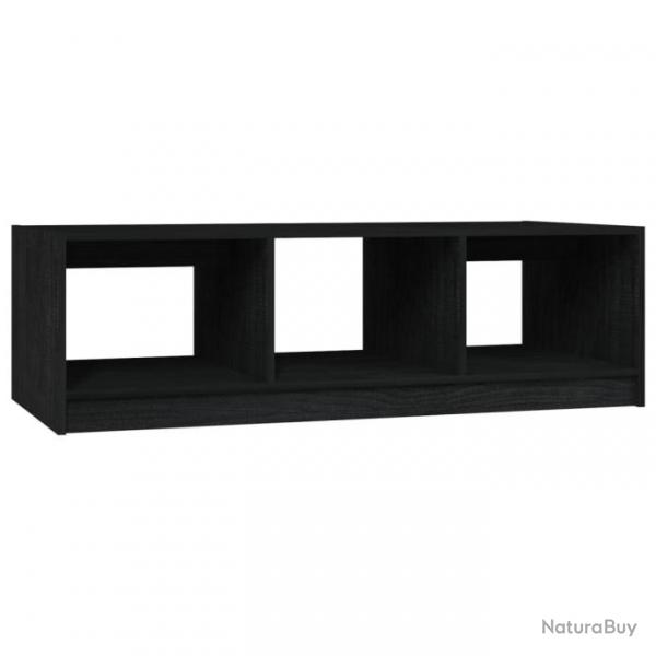 Table basse Noir 110x50x34 cm Bois de pin massif