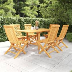 Salon de jardin 7 pcs Bois de teck massif