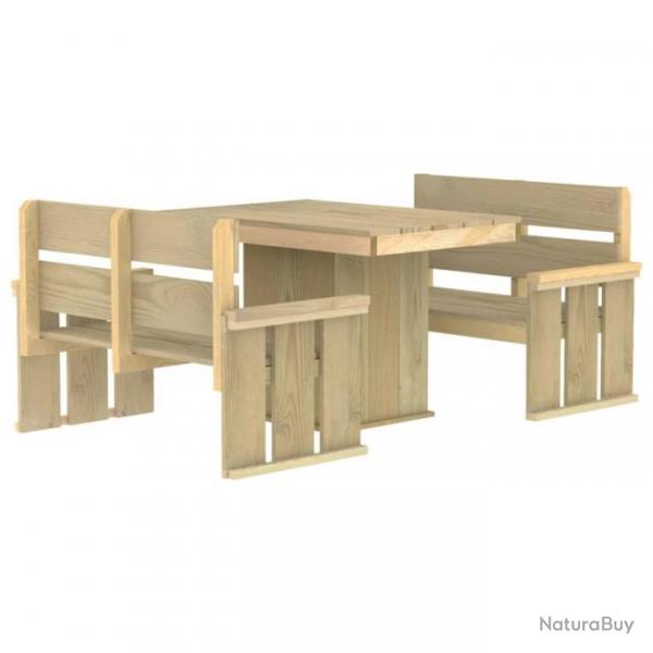 Mobilier de salle  manger de jardin 3 pcs Bois de pin imprgn