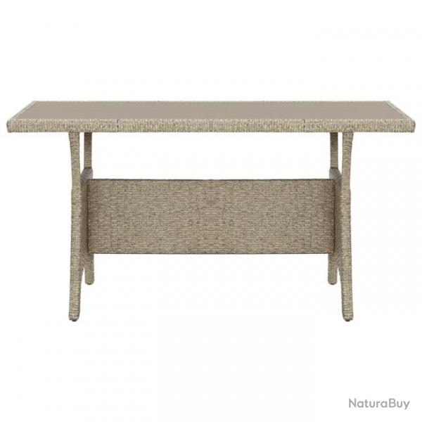 Table de jardin Gris 120x70x66 cm Rsine tresse