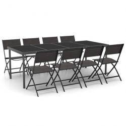 Mobilier de salle à manger d extérieur 9 pcs Acier