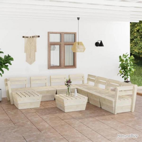 Salon de jardin palette 9 pcs Bois d pica imprgn