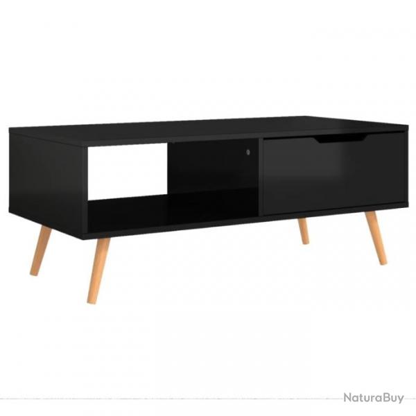 Table basse Noir brillant 100x49,5x43 cm Agglomr