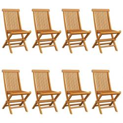 Chaises de jardin avec coussins anthracite 8 pcs Teck massif