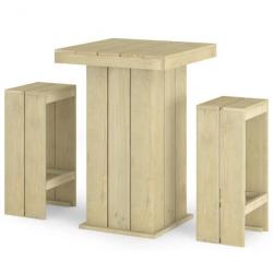 Meubles de bar de jardin 3 pcs Bois de pin imprégné