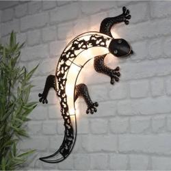 Applique de jardin solaire LED en forme de gecko