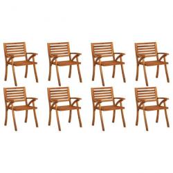 Chaises de jardin 8 pcs Bois d acacia solide