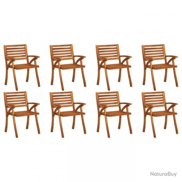 Chaises de jardin 8 pcs Bois d acacia solide