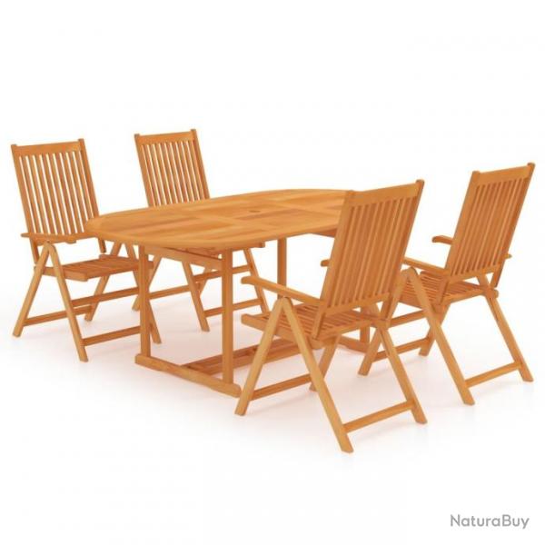 Salon de jardin 5 pcs Bois de teck massif