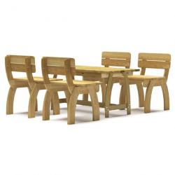 Mobilier de salle à manger de jardin 5 pcs Bois de pin imprégné