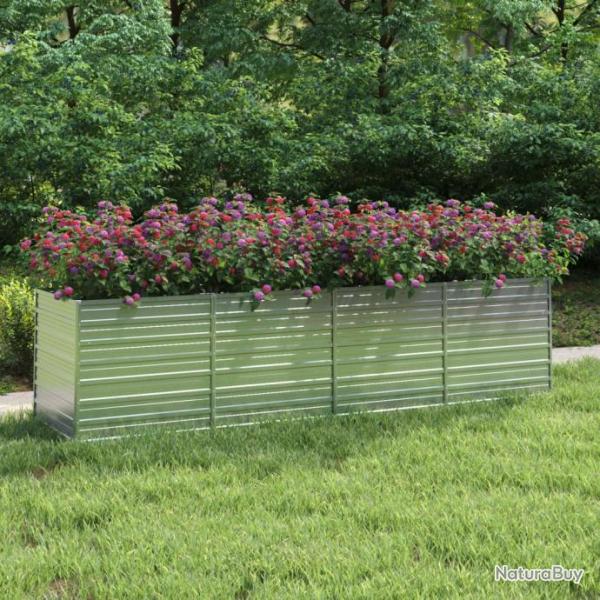 Lit surlev de jardin 320x80x77 cm Acier galvanis Argent