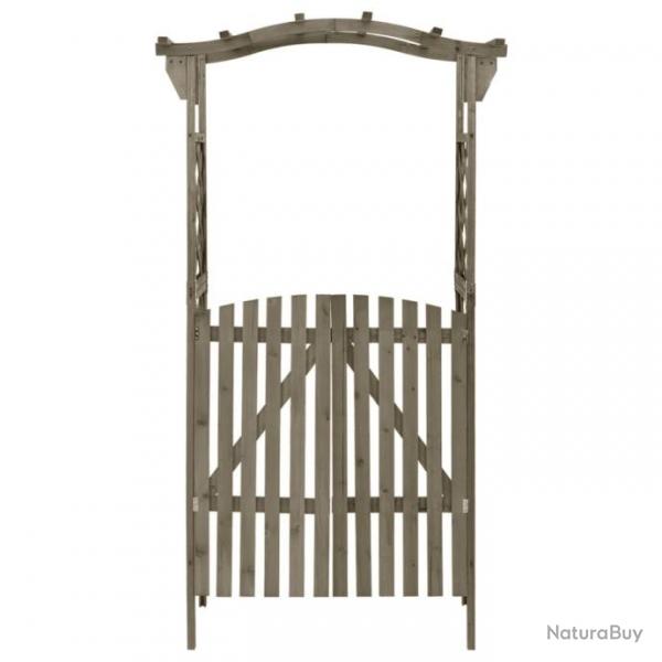 Pergola avec portail 116x40x204 cm Gris Bois de sapin massif