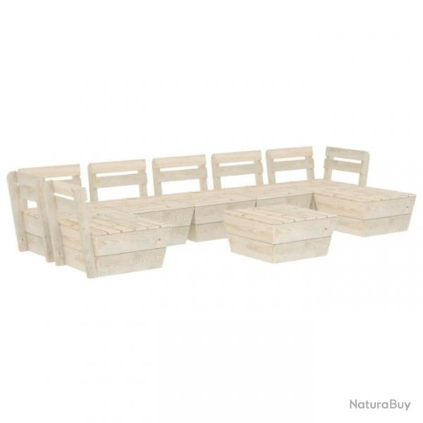 Salon de jardin palette 8 pcs Bois d pica imprgn