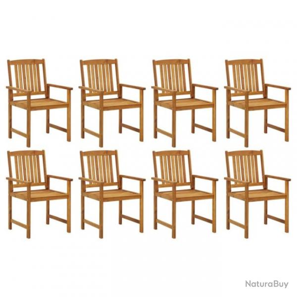 Chaises de jardin 8 pcs Bois d'acacia solide