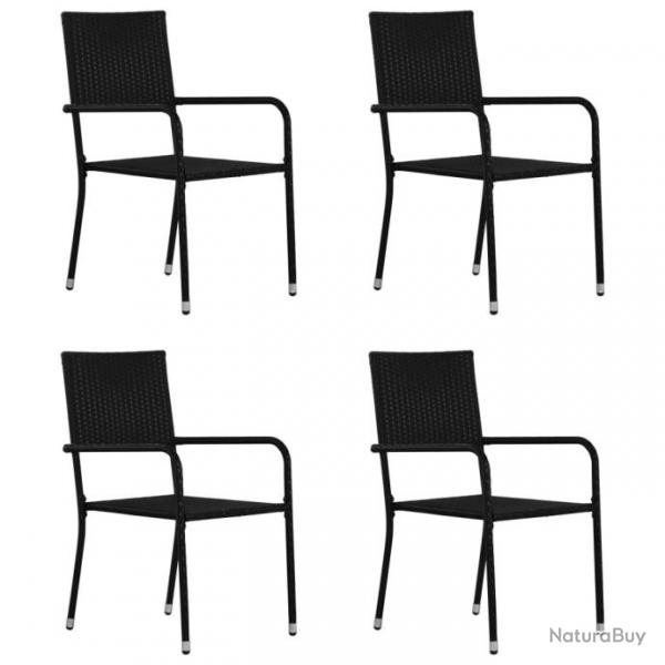 Ensemble de salle  manger de jardin 5 pcs Noir