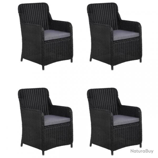 Ensemble de salle  manger de jardin 5 pcs Noir