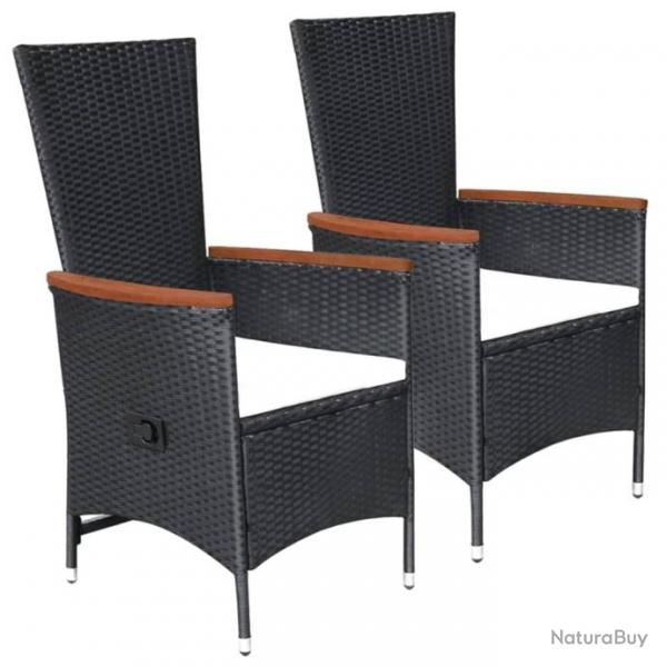 Ensemble de salle  manger de jardin 5 pcs Noir