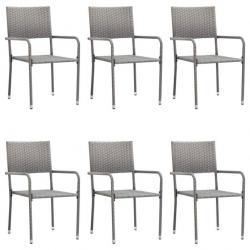 Ensemble à dîner de jardin 7 pcs Résine tressée Anthracite