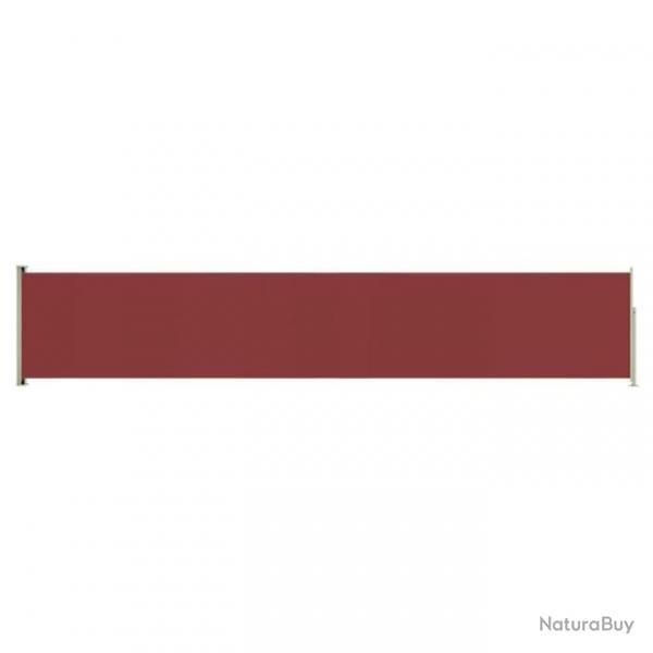 Auvent latral rtractable de patio 117x600 cm Rouge