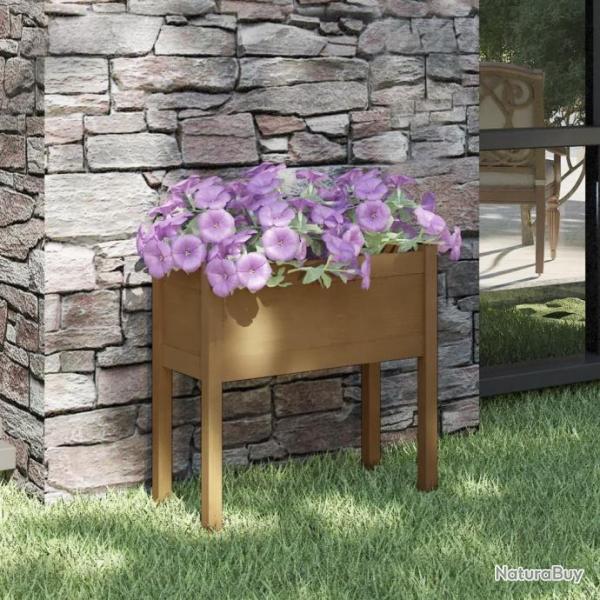 Jardinire Marron miel 70x31x70 cm Bois de pin massif