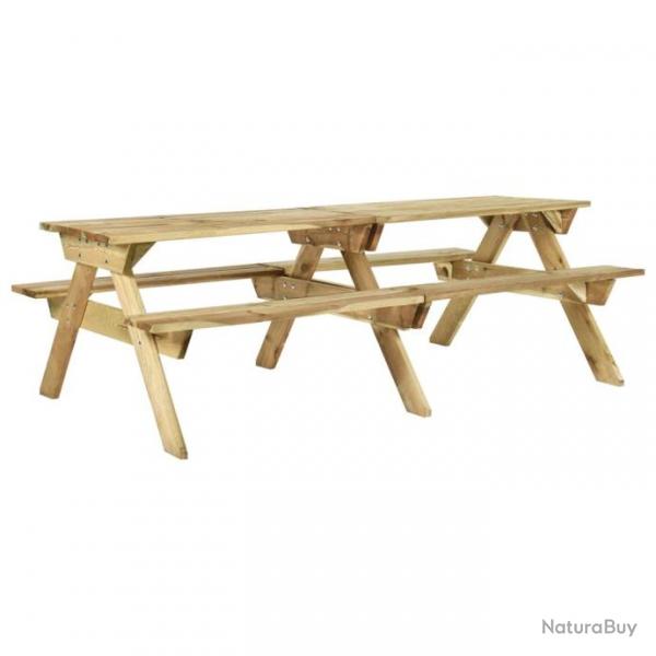 Table de pique-nique et bancs 220x122x72cm Bois de pin imprgn