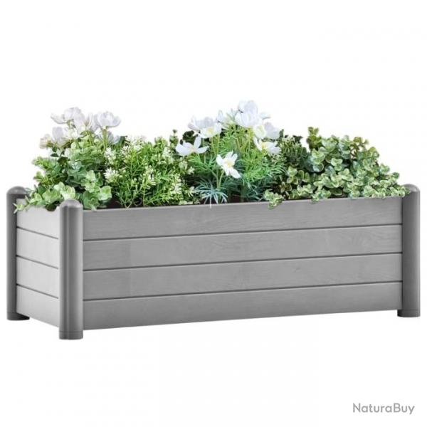 Lit surlev de jardin PP Gris pierre 100x43x35 cm