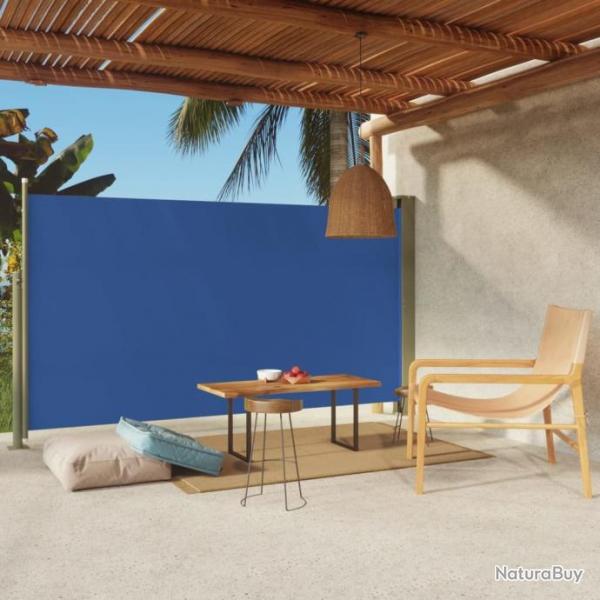 Auvent latral rtractable de patio 170x300 cm Bleu