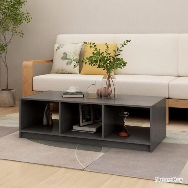 Table basse Gris 110x50x34 cm Bois de pin massif