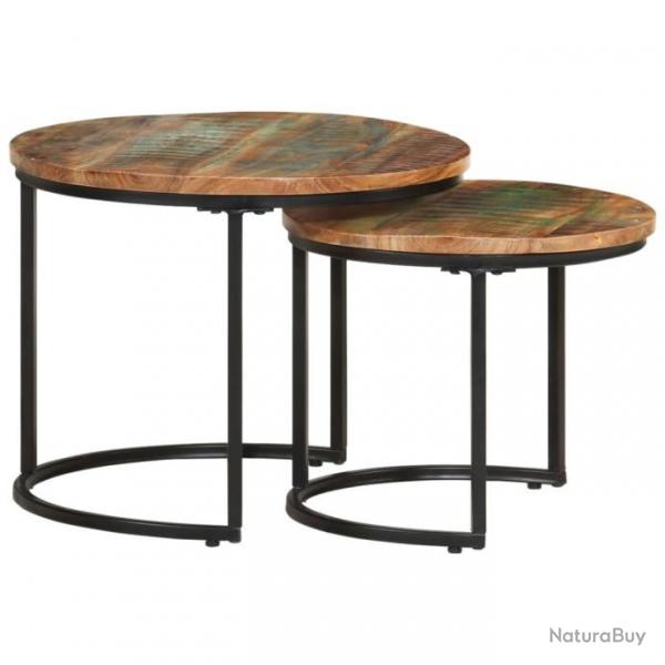 Tables gigognes 2 pcs Bois de rcupration massif