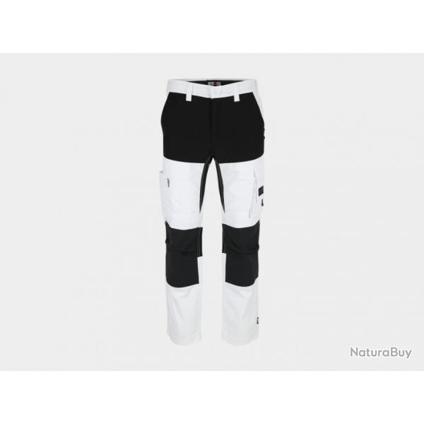 Pantalon stretch multipoches HEROCK Hector 36 Blanc / Noir