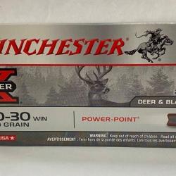 20 CARTOUCHES WINCHESTER POWER POINT 150GRS CALIBRE 30-30