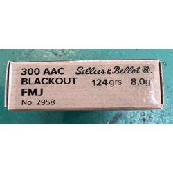 Munition sellier bellot 300AAC Blackout 124gr FMJ par 20