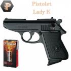 Pack Pistolet 9 mm à blanc Chiappa Lady bronzé + Munitions à blanc titan