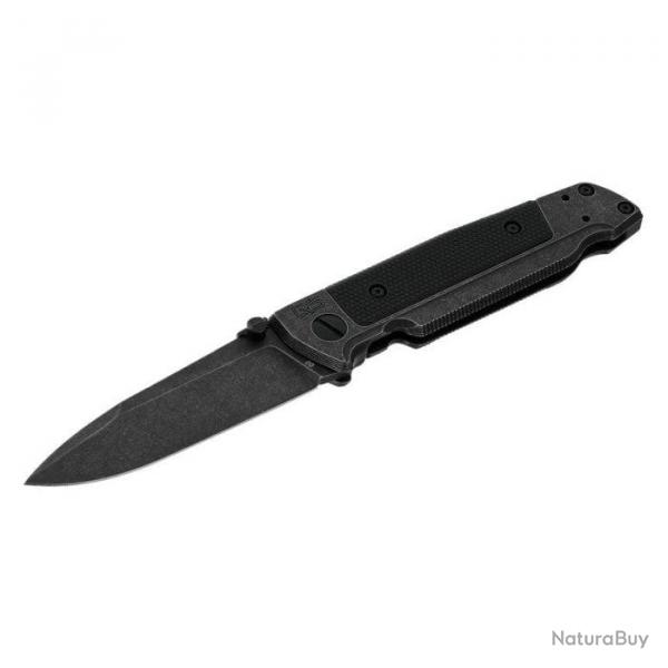 Couteau pliant Walther Q5 Steel Frame Folder blackswash serrated