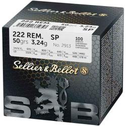 Balles 222 Rem Soft-Point 3.24 g - 50 grs boite de 100