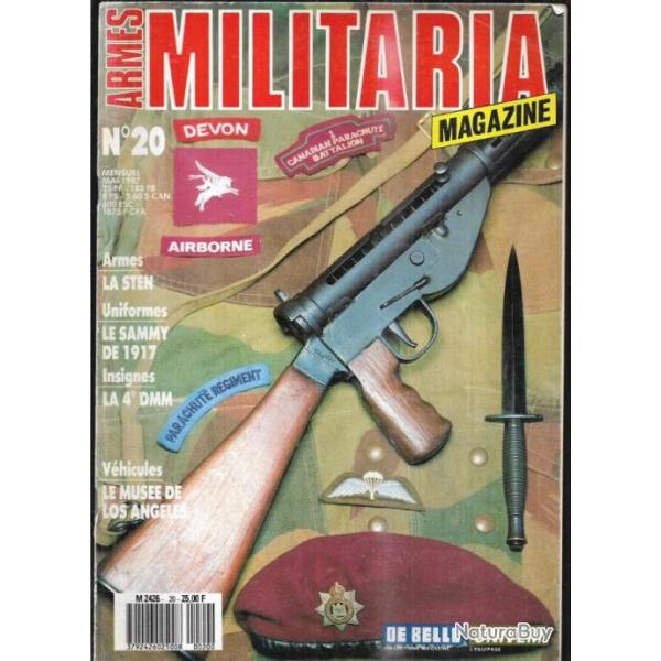 Militaria magazine 20.puis diteur , la sten, chasseur campagne de norvge 1940, browning auto