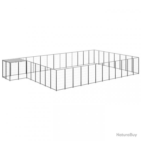 Chenil extrieur cage enclos parc animaux chien 30,25 m 110 cm acier noir 02_0000522