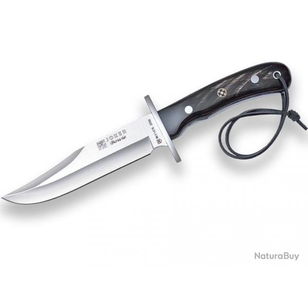 COUTEAU DE CHASSE JOKER BOWIE, MANCHE EN BUFFLE ET LAME DE 16 CM ET TUI EN CUIR. CF96