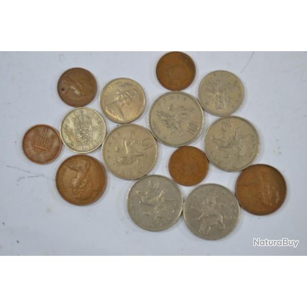 Lot monnaies Anglaises New Pence annes 1960 -1970. Angleterre,  Collection monnaie