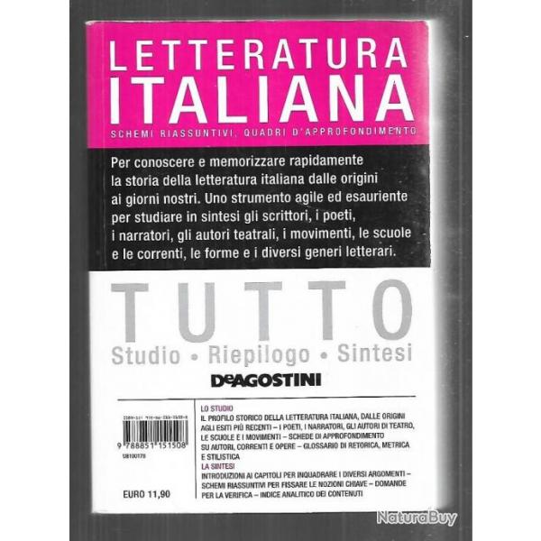 littrature italienne en italien , letteratura italiana tutto
