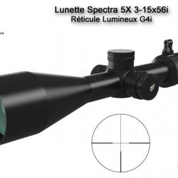 Lunette Chasse GPO SPECTRA 5x 3-15x56i  - Réticule Lumineux G4i par Fibre Optique