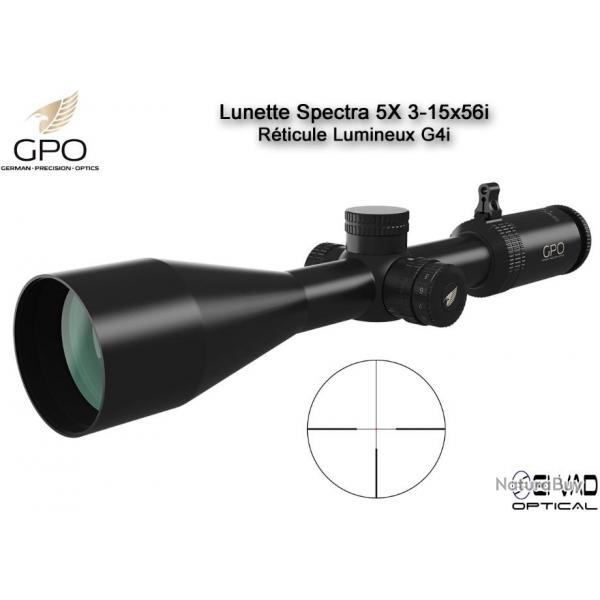 Lunette Chasse GPO SPECTRA 5X 3-15x56i  - Rticule Lumineux G4i par Fibre Optique
