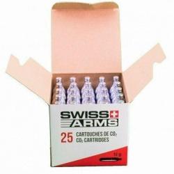 Boîte de 25 cartouches de CO2 Swiss Arms