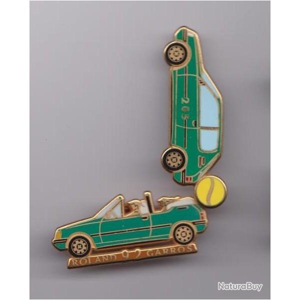 Pin'S Double Roland Garros Tennis Peugeot 205 Cabriolet Et Normal Zamac Arthus Bertrand 92 Ref 4007