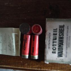 1 demi boite de 4 munitions carton calibre 12/70  Rottweil Stern plombs n°3