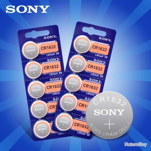 10 pices Sony CR1632 pile bouton Lithium pile bouton 3V LM1632